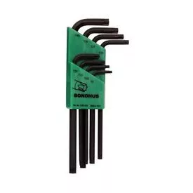   Bondhus 32434 TR-TL8 TR9-TR40 Torx L-kulcs készlet hosszú biztonsági furatos