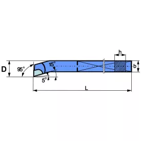 Esztergakés ISO-9 8x8 P 30 zsákfurathoz kék