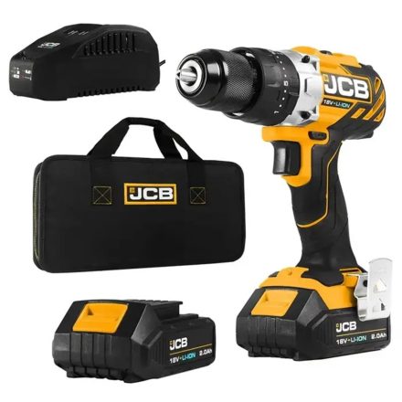 JCB 18CD-2-E 18V Akkus ütvefúró-csavarozó 18V 2x2Ah 45Nm vászontáskában