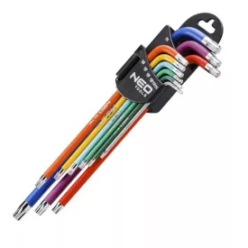   Imbuszkulcs készlet hosszú torx színes 9 részes T10-50 Neo 09-518