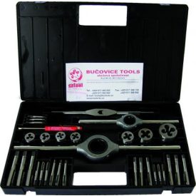   Kézi menetfúró, menetmetsző készlet műanyag dobozban M 3-12-ig