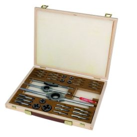   Kézi menetfúró-metsző készlet fadobozos M3-M12 HSS hajtóvasakkal BUCOVICE TOOLS